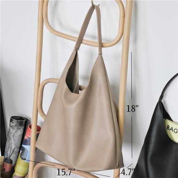 Hobo Bags Soft Vegan Leather khaki - Picture 4 of 6